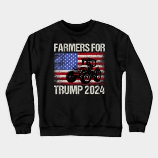 Farmers for Trump 2024 American Election Pro Trump Farmers Crewneck Sweatshirt